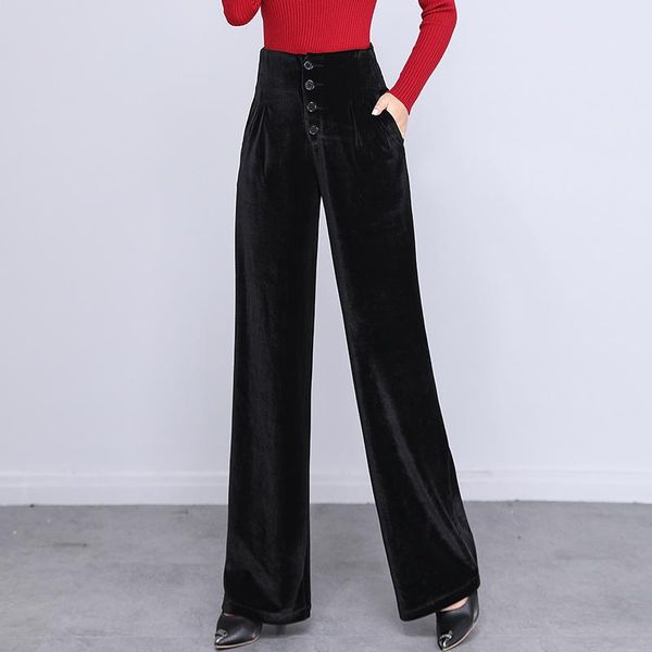 women's pants & capris zoki high waist velvet autumn casual solid black fashion button loose full length straight trousers wide leg, Black;white
women's pants & capris zoki high waist velvet autumn casual solid black fashion button loose full length straight trousers wide leg, Black;white