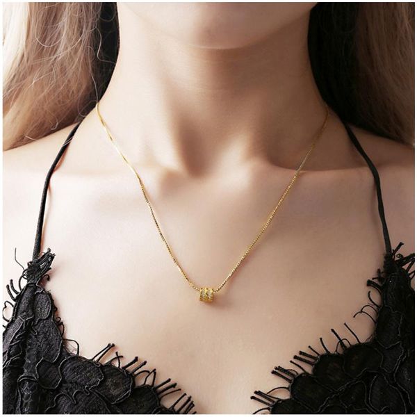 pendant necklaces necklace tube slide crystal setting gold color plated metal box chain women gift, Silver
pendant necklaces necklace tube slide crystal setting gold color plated metal box chain women gift, Silver