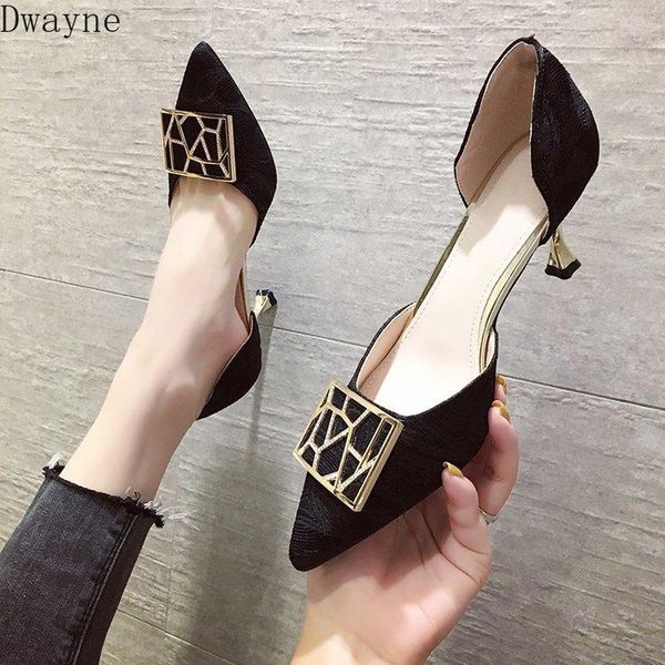 dress shoes elegant small fresh high heels 2021 fashion metal buckle womens temperament thin heel single sweet party pumps, Black
dress shoes elegant small fresh high heels 2021 fashion metal buckle womens temperament thin heel single sweet party pumps, Black
