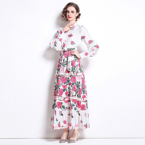 elegant lady party dress stand collar lantern sleeve floral printing long dresses patchworn sashes sliming vestidos spring autumn, Black;gray
elegant lady party dress stand collar lantern sleeve floral printing long dresses patchworn sashes sliming vestidos spring autumn, Black;gray