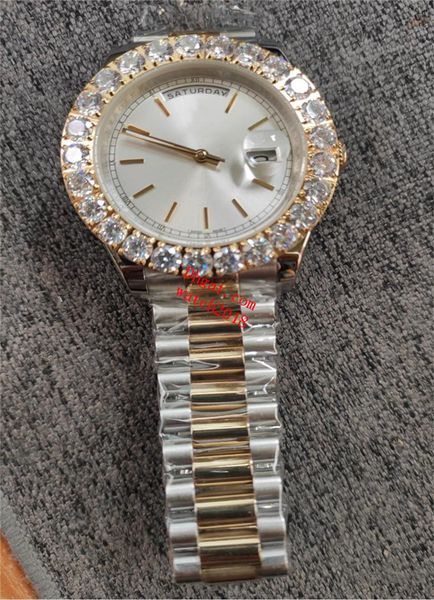 luxury mens watch 44mm sapphire day silver bigger diamond bezel 18k gold date automatic stainless steel fashion men watches luminous, Slivery;brown
luxury mens watch 44mm sapphire day silver bigger diamond bezel 18k gold date automatic stainless steel fashion men watches luminous, Slivery;brown