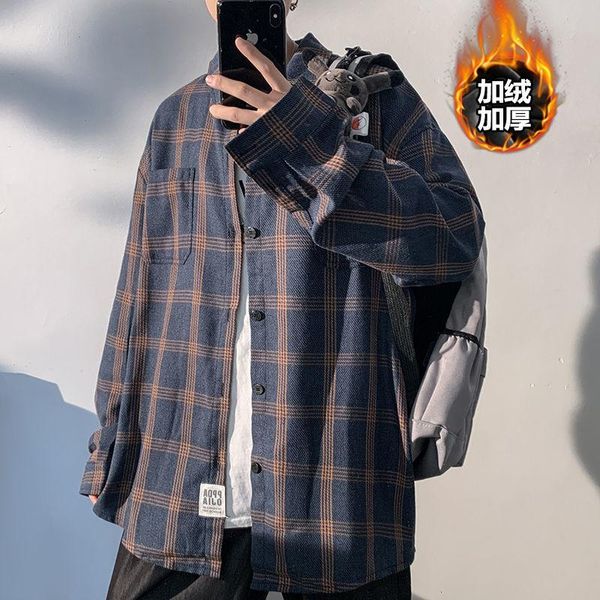 men's casual shirts inxyz 2021 autumn winter fashion men fleece padded shirt korean streetwear plaid long-sleeved women jacket warm, White;black
men's casual shirts inxyz 2021 autumn winter fashion men fleece padded shirt korean streetwear plaid long-sleeved women jacket warm, White;black