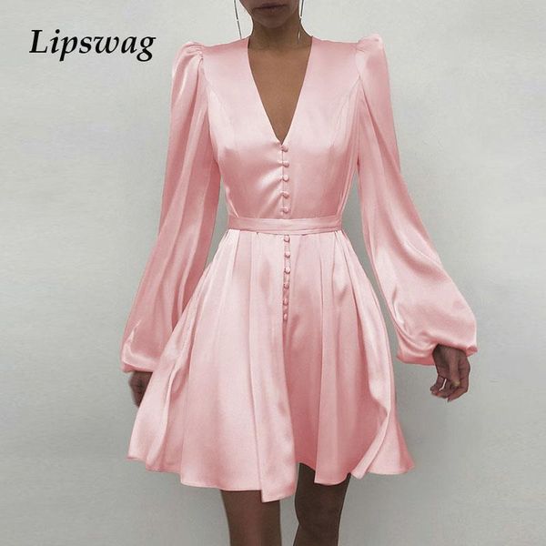 casual dresses women elegant solid puff long sleeve party dress 2021 spring v-neck button mini office lady loose belt a-line, Black;gray
casual dresses women elegant solid puff long sleeve party dress 2021 spring v-neck button mini office lady loose belt a-line, Black;gray