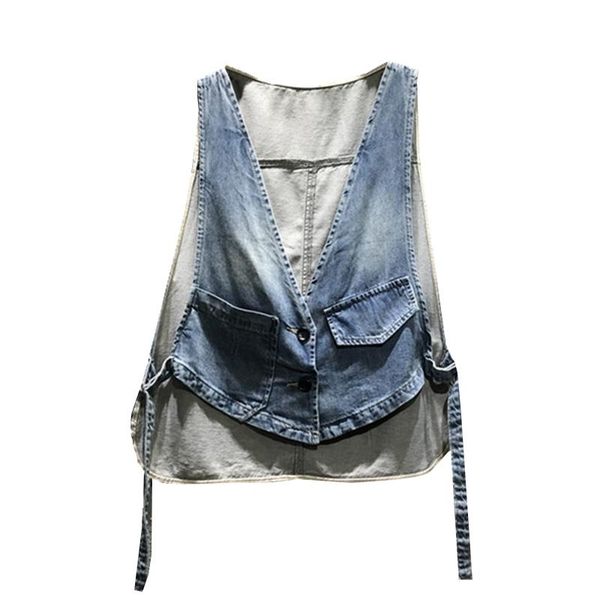 women's vests denim vest women retro fashion summer thin sleeveless small spring autumn chic casual short jacket waistcoat all-match, Black;white
women's vests denim vest women retro fashion summer thin sleeveless small spring autumn chic casual short jacket waistcoat all-match, Black;white