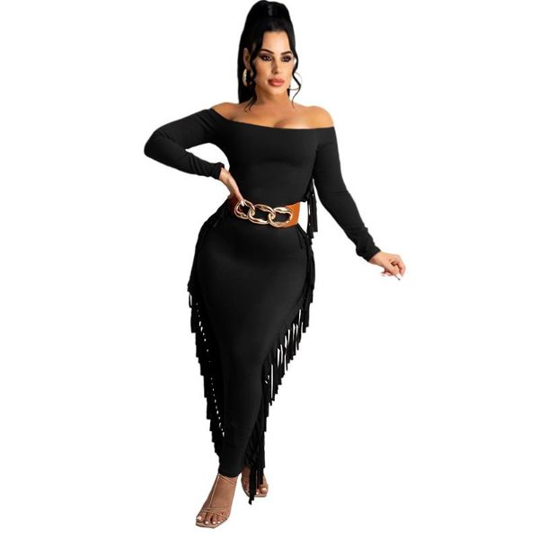 casual dresses 2022 winter fashion fringed long sleeve dress solid color one-line collar hip slim pencil skirt womens party, Black;gray
casual dresses 2022 winter fashion fringed long sleeve dress solid color one-line collar hip slim pencil skirt womens party, Black;gray