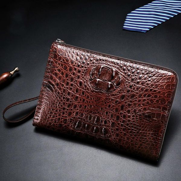 crocodile leather clutch bag brown brand wallet fashion men's gift handbag european luxury style designer high-quality purses wallets, Red;black
crocodile leather clutch bag brown brand wallet fashion men's gift handbag european luxury style designer high-quality purses wallets, Red;black