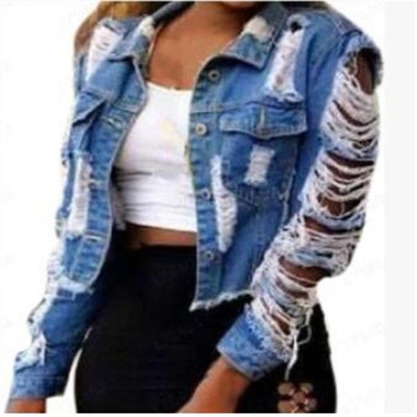 women's jackets street fashion 2021 women lapel broken hole tassel short cowboy jacket european american style hip hop casual outerwear, Black;brown
women's jackets street fashion 2021 women lapel broken hole tassel short cowboy jacket european american style hip hop casual outerwear, Black;brown