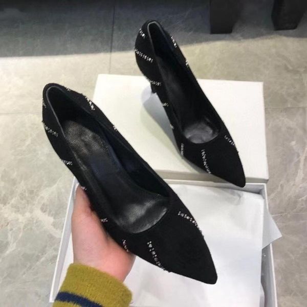 dress shoes women single pointed toe high heel genuine leather female shoe rhinestone decor solid color, Black
dress shoes women single pointed toe high heel genuine leather female shoe rhinestone decor solid color, Black