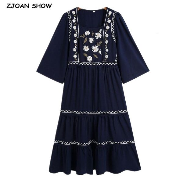 casual dresses 2021 summer bohemia ethnic round neck embroidery flower dress hippie women 3/4 sleeve loose midi long holiday 49ky, Black;gray
casual dresses 2021 summer bohemia ethnic round neck embroidery flower dress hippie women 3/4 sleeve loose midi long holiday 49ky, Black;gray
