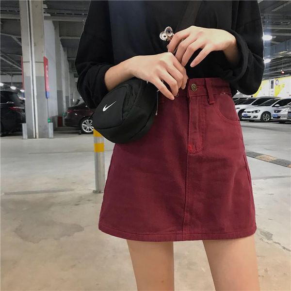 high waist students denim skirts 2021 spring summer korea-style women clothes large size solid color short a-line jean skirt, Black
high waist students denim skirts 2021 spring summer korea-style women clothes large size solid color short a-line jean skirt, Black
