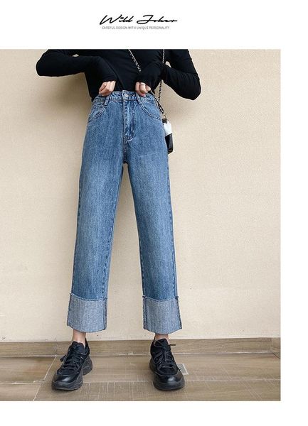 women's jeans high waisted for women 2021 spring korean edition students loose and thinall-around straight tube cropped pants trend, Blue
women's jeans high waisted for women 2021 spring korean edition students loose and thinall-around straight tube cropped pants trend, Blue