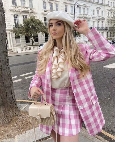 Two Piece Dress VANOVICH European And American Plaid Loose Suit Jacket + High Waist A-line Skirt Long Pants Set 2021 Fall Woman Sets, White
Two Piece Dress VANOVICH European And American Plaid Loose Suit Jacket + High Waist A-line Skirt Long Pants Set 2021 Fall Woman Sets, White
