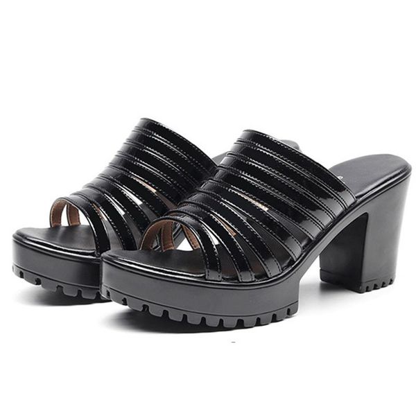 patent leather shoes 2021 women's slippers high heels platform for ladies work peep toe black block
patent leather shoes 2021 women's slippers high heels platform for ladies work peep toe black block