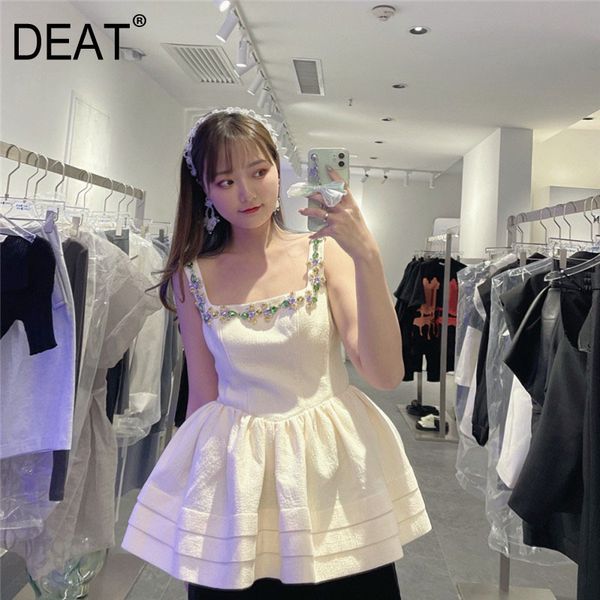 women diamonds hollow out folds tank square collar sleeveless personality slim fit fashion tide summer 7e0095 210421, White
women diamonds hollow out folds tank square collar sleeveless personality slim fit fashion tide summer 7e0095 210421, White