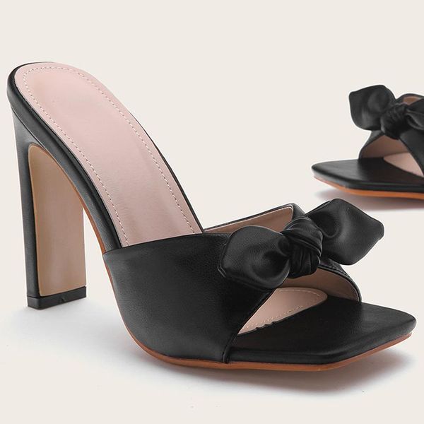 women's bowtie pumps ladies pu leather high heels women 2021 summer footwear woman fashion slippers comfortable shoes female, Black
women's bowtie pumps ladies pu leather high heels women 2021 summer footwear woman fashion slippers comfortable shoes female, Black