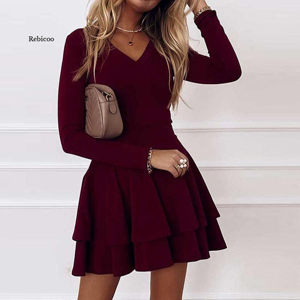 casual dresses spring autumn elegant solid color ruffle party dress women v-neck long sleeve a-line ladies fashion loose, Black;gray
casual dresses spring autumn elegant solid color ruffle party dress women v-neck long sleeve a-line ladies fashion loose, Black;gray