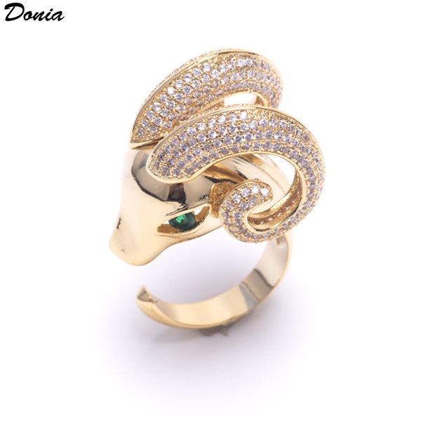 donia jewelry luxury ring fashion set sheep head titanium micro-inlaid zircon european and american creative designer gifts with box, Silver
donia jewelry luxury ring fashion set sheep head titanium micro-inlaid zircon european and american creative designer gifts with box, Silver