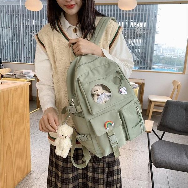 school bags 2021 korean style fashion women's backpack multi-pocket large capacity for girls nylon waterproof travel
school bags 2021 korean style fashion women's backpack multi-pocket large capacity for girls nylon waterproof travel
