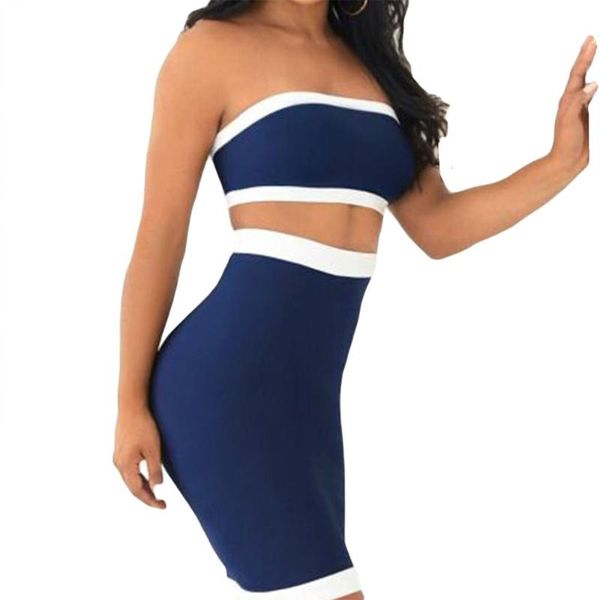 casual dresses 2021 women fashion two piece sets cocktail bandage dress strapless off shoulder celebrity vestidos mini party, Black;gray
casual dresses 2021 women fashion two piece sets cocktail bandage dress strapless off shoulder celebrity vestidos mini party, Black;gray