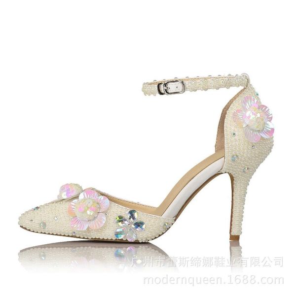 dress shoes dream2021 beige white fashion pearl petal side-empty pointed single mid-heel rhinestone button sandals, Black
dress shoes dream2021 beige white fashion pearl petal side-empty pointed single mid-heel rhinestone button sandals, Black