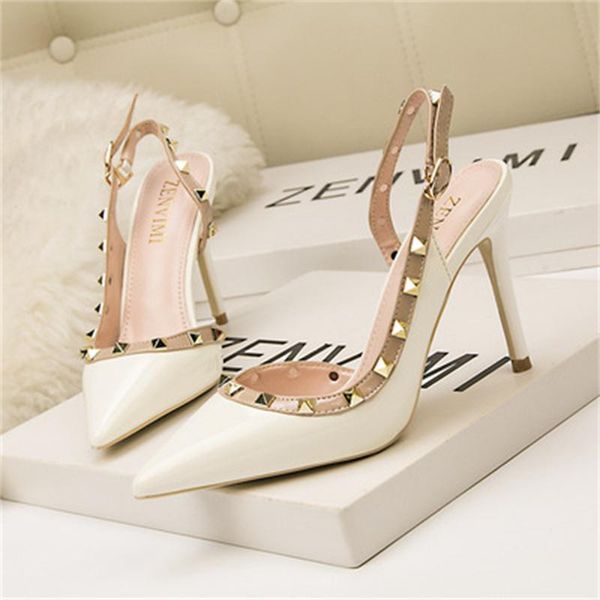 dress shoes european and american style simple fashion nightclub stiletto high heel shallow mouth pointed rivet hollow female sandals, Black
dress shoes european and american style simple fashion nightclub stiletto high heel shallow mouth pointed rivet hollow female sandals, Black