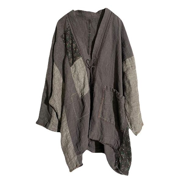 women's jackets fairynatural patchwork women retro linen trench 2021 spring vintage pockets ladies v-neck loose plus size windbreaker c, Black;brown
women's jackets fairynatural patchwork women retro linen trench 2021 spring vintage pockets ladies v-neck loose plus size windbreaker c, Black;brown