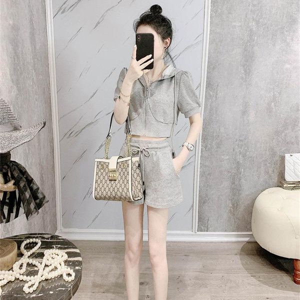 women's tracksuits sports and leisure suit 2021 summer small fashion temperament two piece grey sweater shorts, Gray
women's tracksuits sports and leisure suit 2021 summer small fashion temperament two piece grey sweater shorts, Gray