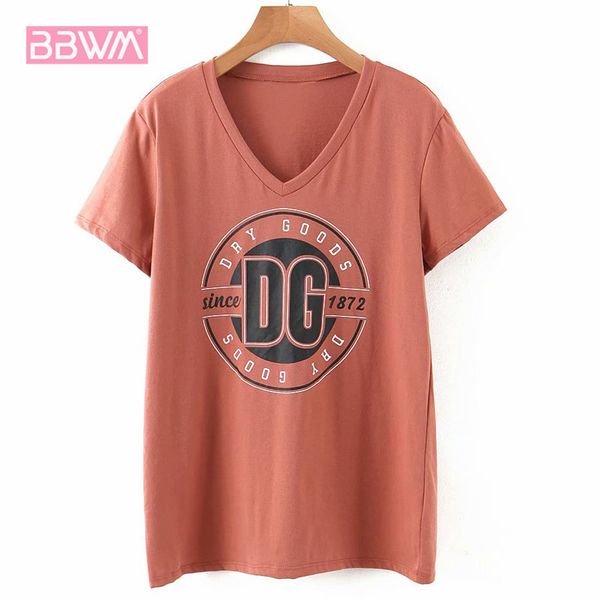 v-neck short sleeve loose casual letters women's t-shirt harajuku fresh summer fashion wild simple slim female 210507, White
v-neck short sleeve loose casual letters women's t-shirt harajuku fresh summer fashion wild simple slim female 210507, White