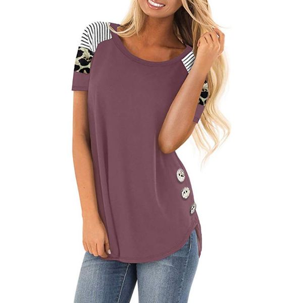 women's t-shirt women casual short sleeve summer leopard stripes stitching t shirt tees femme ladies streetwear tshirt clothes soft, White
women's t-shirt women casual short sleeve summer leopard stripes stitching t shirt tees femme ladies streetwear tshirt clothes soft, White