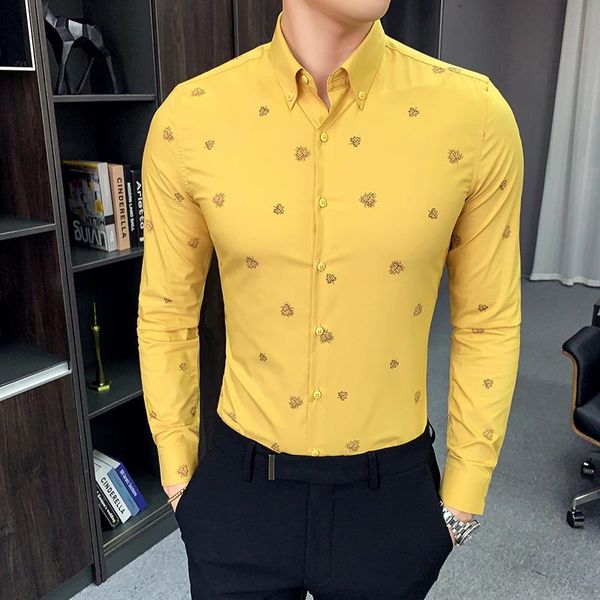 men's casual shirts gzdeerax leaves printed mens luxury long sleeve dress camisa masculina fashion slim fit man, White;black
men's casual shirts gzdeerax leaves printed mens luxury long sleeve dress camisa masculina fashion slim fit man, White;black