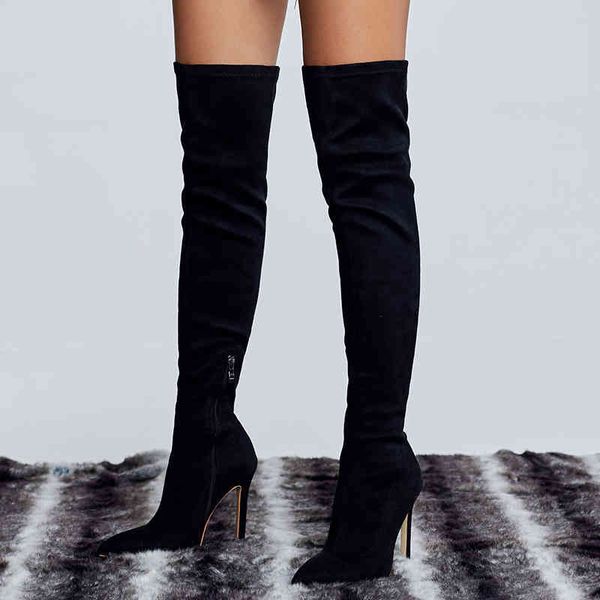 boots women fashion brand modern knee high female ladies girls thin heels stretch fabric shoes bottes hihc, Black
boots women fashion brand modern knee high female ladies girls thin heels stretch fabric shoes bottes hihc, Black