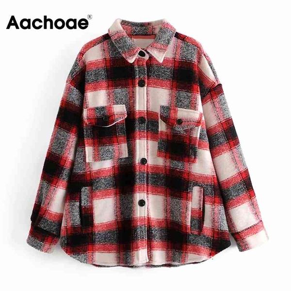 aachoae women loose casual woolen plaid jacket with pockets turn down collar shirt jackets batwing long sleeve outerwear 210413, Black;brown
aachoae women loose casual woolen plaid jacket with pockets turn down collar shirt jackets batwing long sleeve outerwear 210413, Black;brown