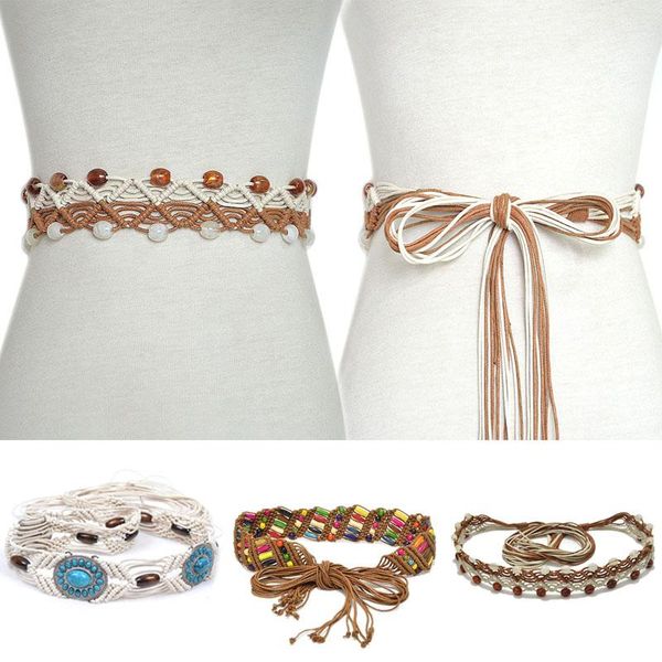 belts boho ethnic style womens braided belt colourful wooden bead handmade woven wax wide rope ladies waistband for dress, Black;brown
belts boho ethnic style womens braided belt colourful wooden bead handmade woven wax wide rope ladies waistband for dress, Black;brown