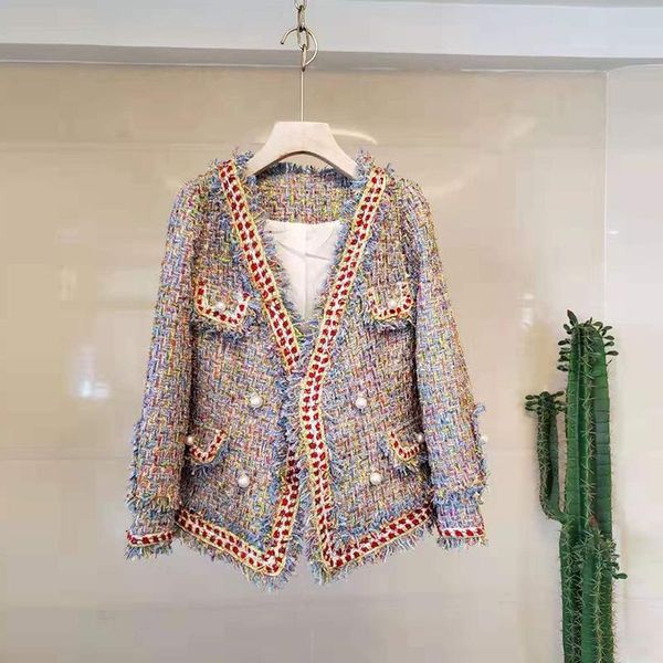 women's jackets vintage plaid women v-neck pearls patchwork tassel tweed coat long sleeve luxury loose outwear plus size autumn a351, Black;brown
women's jackets vintage plaid women v-neck pearls patchwork tassel tweed coat long sleeve luxury loose outwear plus size autumn a351, Black;brown
