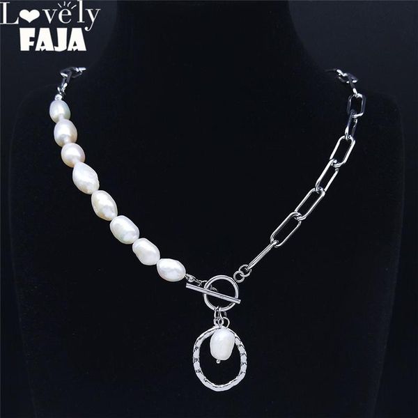 pendant necklaces oval stainless steel freshwater pearls chain for women silver color necklace jewelry bijoux acier nxs01
pendant necklaces oval stainless steel freshwater pearls chain for women silver color necklace jewelry bijoux acier nxs01