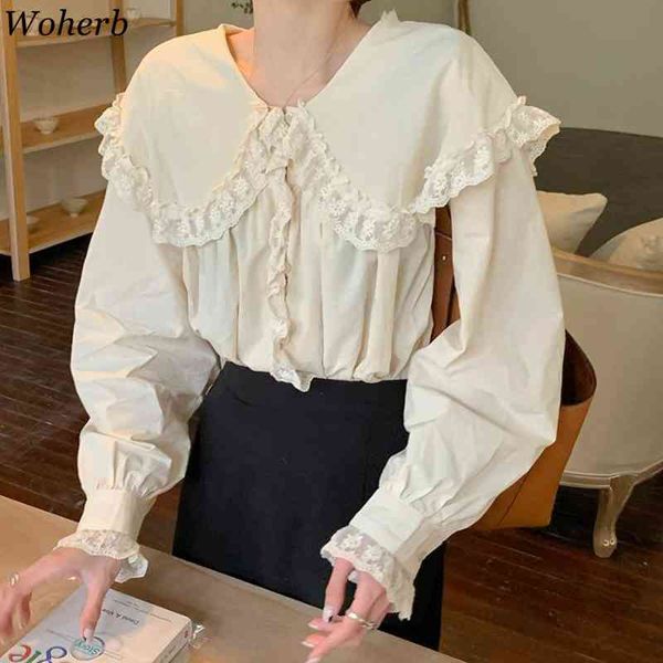 ruffles korean blusas solid peter pan collar elegant vintage lantern sleeve ropa mujer fashion blouses women 210417, White
ruffles korean blusas solid peter pan collar elegant vintage lantern sleeve ropa mujer fashion blouses women 210417, White