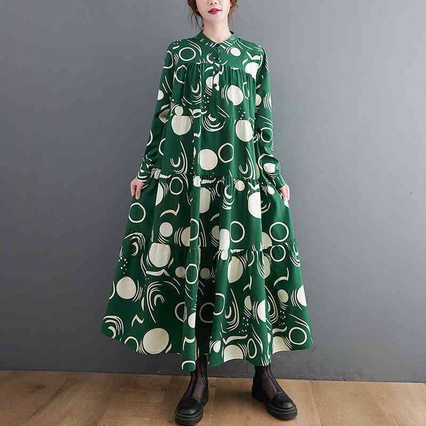 spring and autumn loose comfortable large size literary fashion temperament printed casual long sleeve dress, Black
spring and autumn loose comfortable large size literary fashion temperament printed casual long sleeve dress, Black