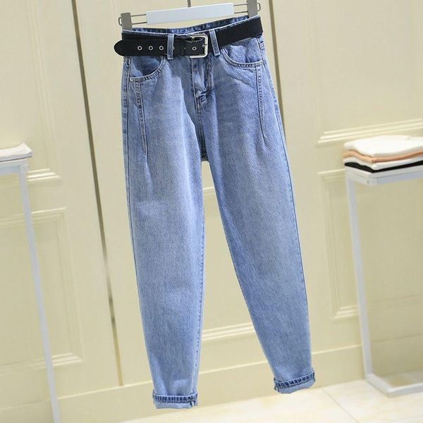 women's jeans 2021 spring and winter loose high waist for women, Blue 
women's jeans 2021 spring and winter loose high waist for women, Blue