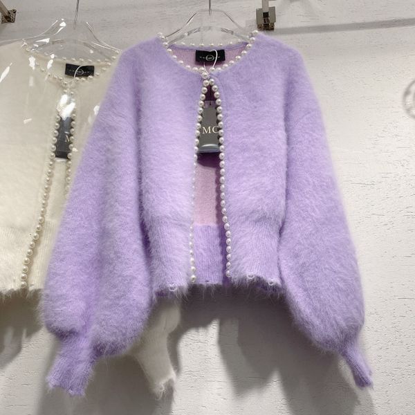 winter fashion korean casual pearls cardigan jacket long sleeve mink cashmere soft knitted sweater women pull femme 15, White;black
winter fashion korean casual pearls cardigan jacket long sleeve mink cashmere soft knitted sweater women pull femme 15, White;black