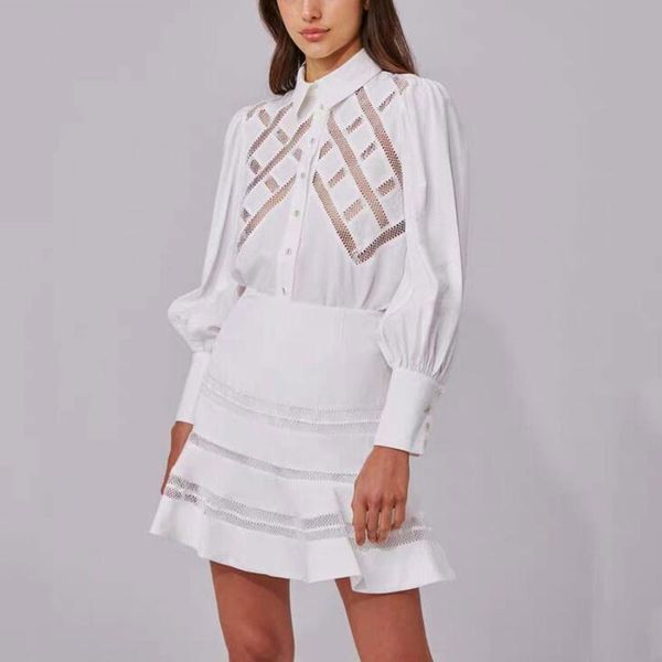two piece dress 2 outfits for women 2021 spring long sleeve hollow out set white blouse shirt and high waist mini skirt clothes
two piece dress 2 outfits for women 2021 spring long sleeve hollow out set white blouse shirt and high waist mini skirt clothes