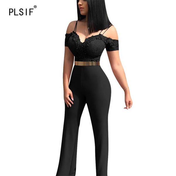 women's jumpsuits & rompers summer spaghetti strap v-neck lady lace spliced high waist sashes design flare pants fashion sense, Black;white
women's jumpsuits & rompers summer spaghetti strap v-neck lady lace spliced high waist sashes design flare pants fashion sense, Black;white