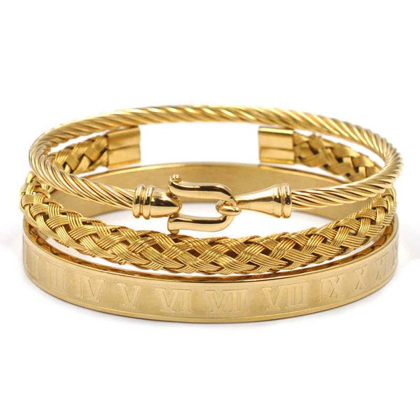 3pcs/set roman numbers bracelets & bangles cable wire love bangles for men stainless steel pulseira men punk jewelry accessories q0717, Black
3pcs/set roman numbers bracelets & bangles cable wire love bangles for men stainless steel pulseira men punk jewelry accessories q0717, Black