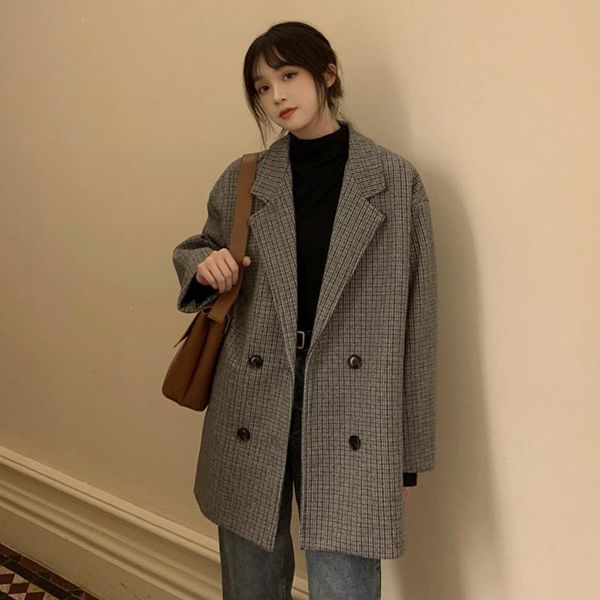 women's trench coats plaid suit coat spring and autumn 2021 net red fried street design sense of minority temperament british style, Tan;black
women's trench coats plaid suit coat spring and autumn 2021 net red fried street design sense of minority temperament british style, Tan;black
