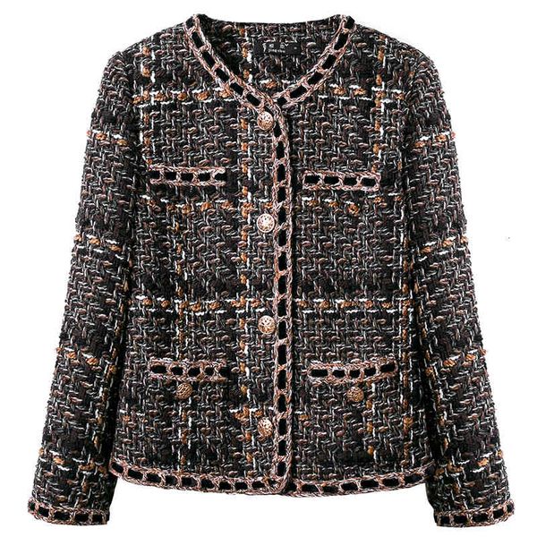 jackets small fragrance classic coat autumn winter female khaki woven tweed slim plaid single-breasted short jacket coats, Black;brown
jackets small fragrance classic coat autumn winter female khaki woven tweed slim plaid single-breasted short jacket coats, Black;brown