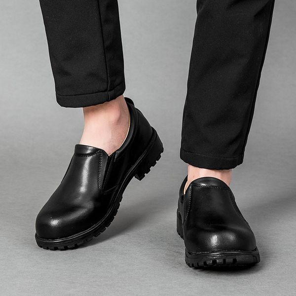 l kitchen mens chef shoes slip on business casual waterproof oil-proof leather shoes non-slip work safety shoes size 38-44, Black
l kitchen mens chef shoes slip on business casual waterproof oil-proof leather shoes non-slip work safety shoes size 38-44, Black