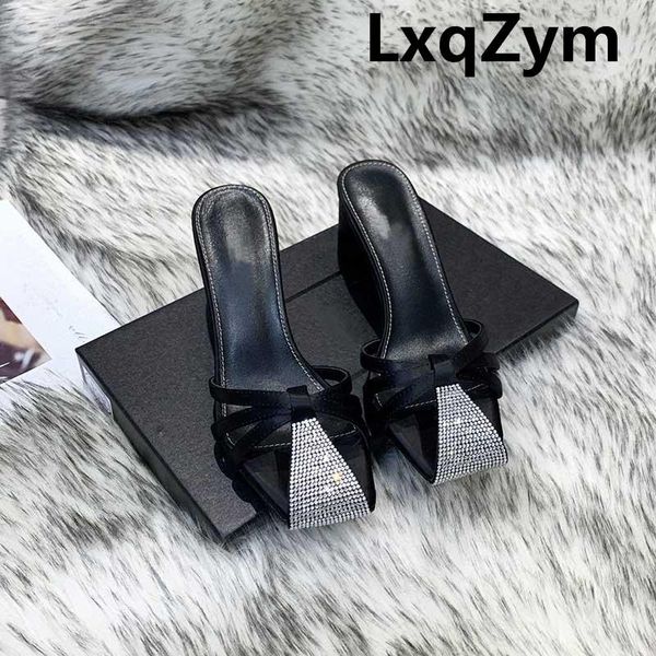 slippers summer women square toe rhinestone silk sandals party dress heels unique design shoes, Black
slippers summer women square toe rhinestone silk sandals party dress heels unique design shoes, Black