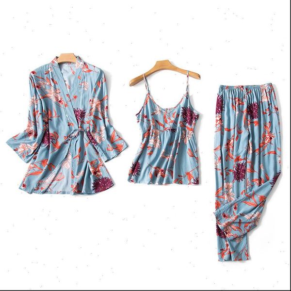 pajamas sets 3 pieces thin women sleepwear spaghetti strap cotton flower print loose pyjama home clothing pijama, Black;red
pajamas sets 3 pieces thin women sleepwear spaghetti strap cotton flower print loose pyjama home clothing pijama, Black;red