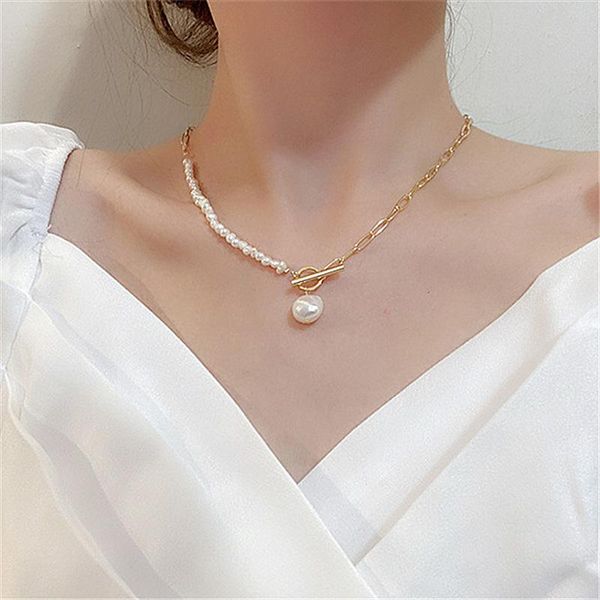 chokers elegant natural freshwater pearl necklace charm women gold plated cuba chain asymmety short fashion party jewelry, Golden;silver
chokers elegant natural freshwater pearl necklace charm women gold plated cuba chain asymmety short fashion party jewelry, Golden;silver