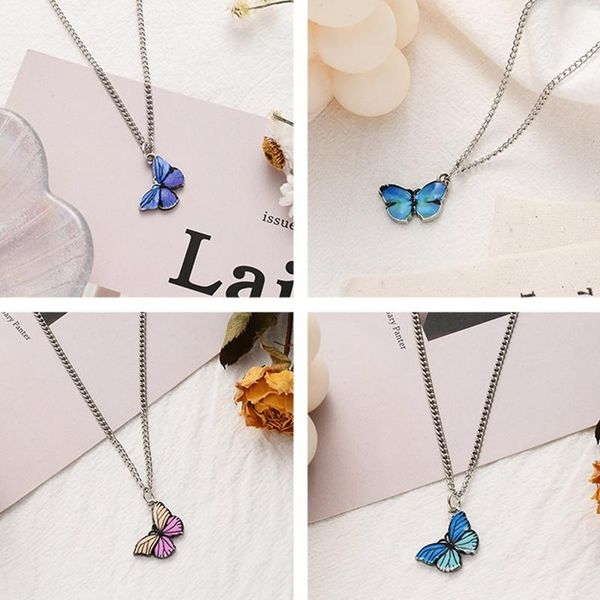 pendant necklaces simple blue gradient butterfly necklace exquisite lady temperament wild clavicle chain jewelry, Silver
pendant necklaces simple blue gradient butterfly necklace exquisite lady temperament wild clavicle chain jewelry, Silver