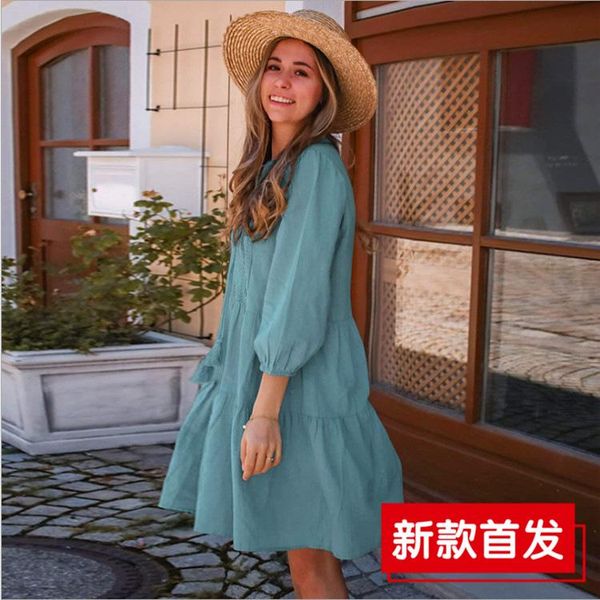 women's swimwear 2021 summer solid colour casual v-neck mini skirt women loose beach holiday dress doll short, White;black
women's swimwear 2021 summer solid colour casual v-neck mini skirt women loose beach holiday dress doll short, White;black